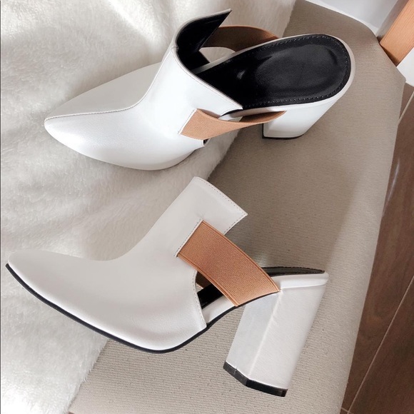 Ah-nee Shoes - AH-NEE Hannah White Mules
